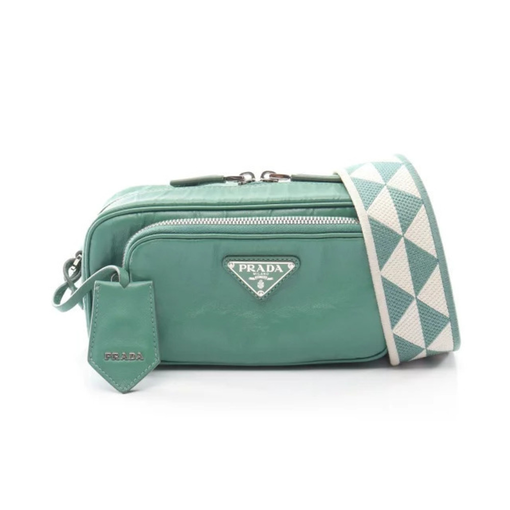 Prada Nappa Shoulder Bag Leather Green